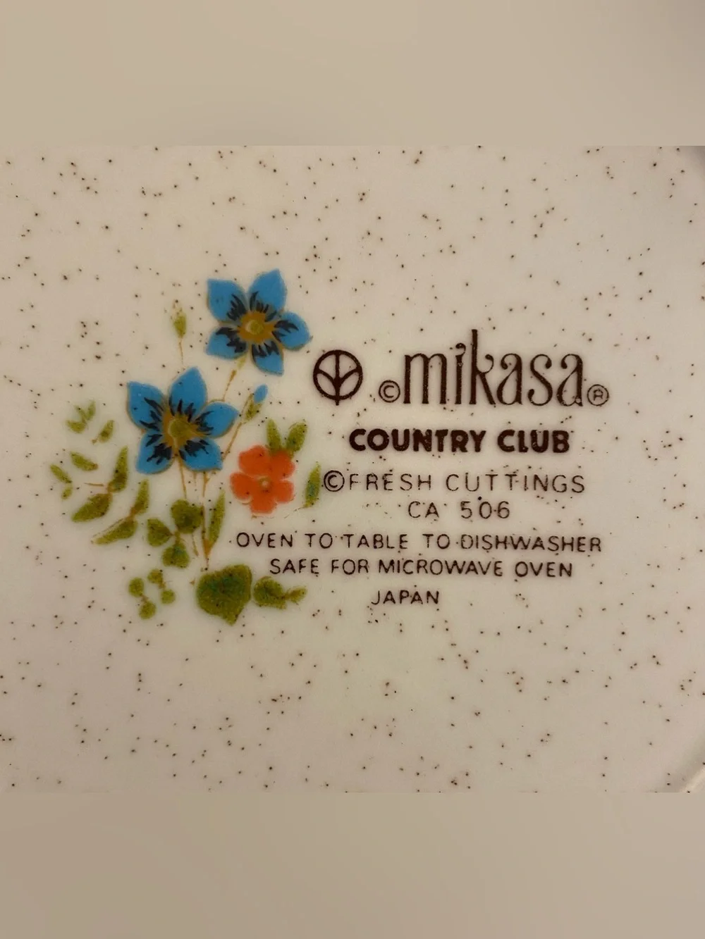 3 VTG Mikasa Country Club Fresh Cuttings Flowers Bouquet 506 Dinner Plates